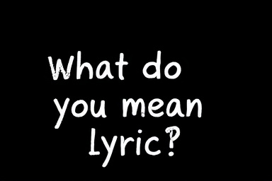 What do you mean lyric
